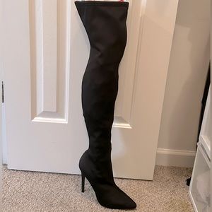 Sexy Midnight Black Thigh High Boots